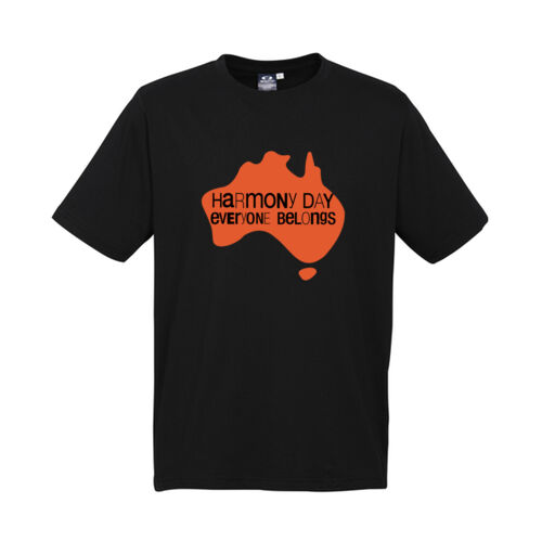 Adults Harmony Day Australia on Black T-Shirt Thumbnail
