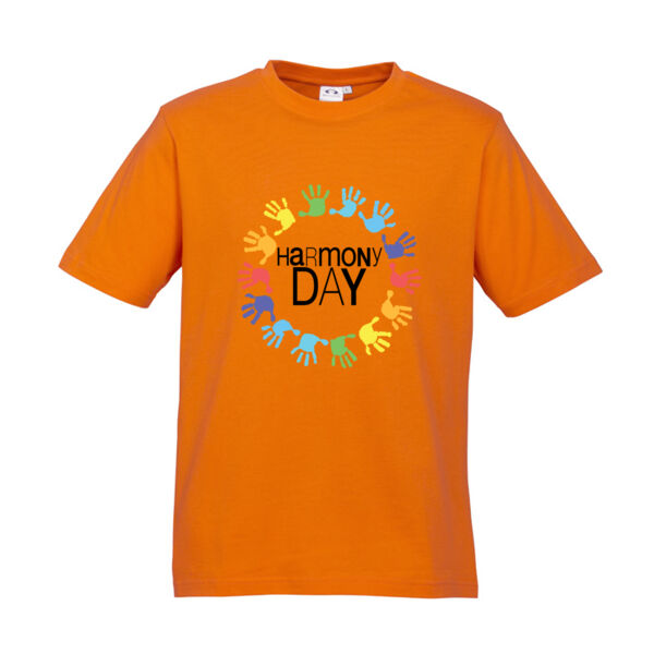 Kids Harmony Day Colour Hands on Orange T-Shirt Thumbnail