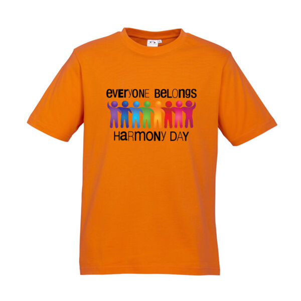 Kids Harmony Day Everyone Belongs 2025 on Orange T-Shirt Thumbnail