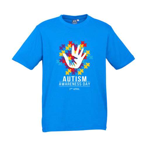 Kids Autism Awareness Day T-Shirt Neon Cyan Thumbnail