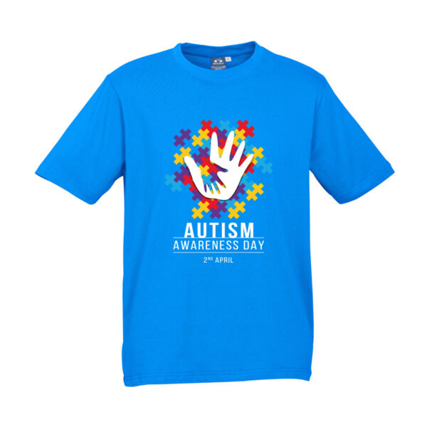 Kids Autism Awareness Day T-Shirt Neon Cyan Thumbnail